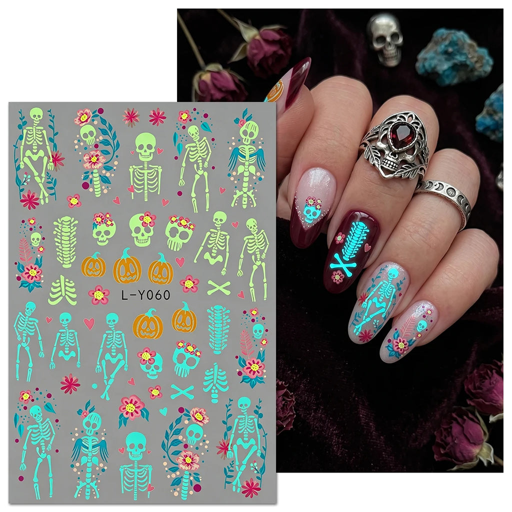 Glow-in-the-Dark Halloween Nail Stickers