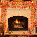 pack of twelve orange autumn maple leaf garlands