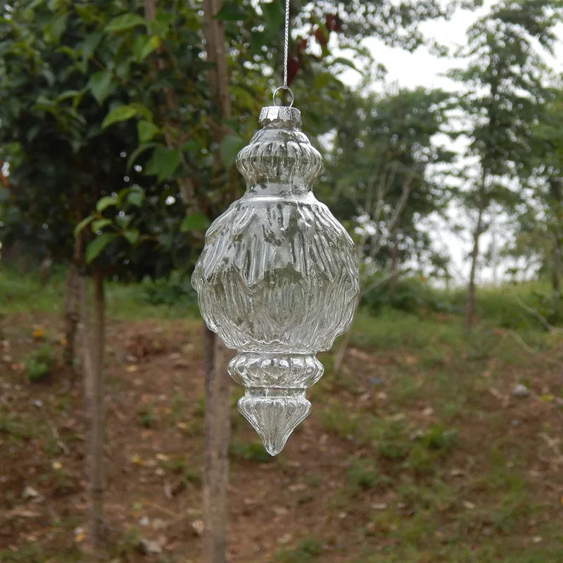 Ribbed Glass Christmas Drop Ornament - 7 - LOWZY