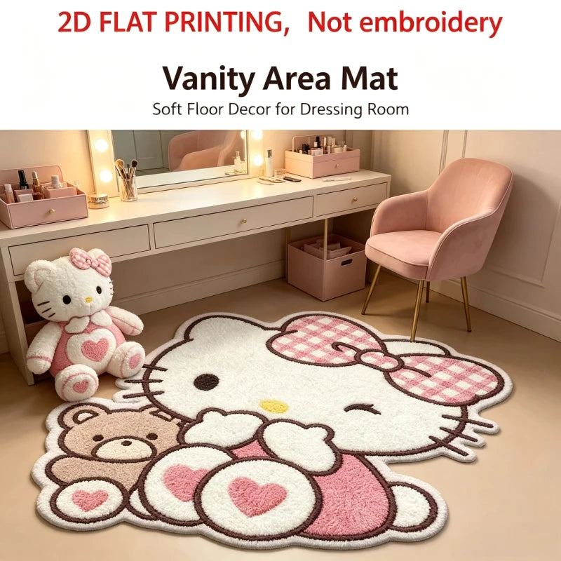Hello Kitty & Teddy Bear Shaped Floor Mat