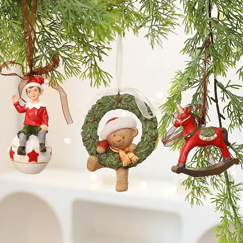Vintage Resin Christmas Bell Ornament - Style 8 - LOWZY