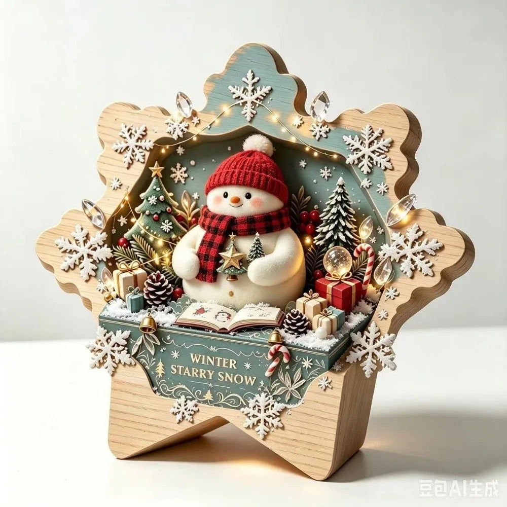 Vintage Wooden Christmas Star Ornament - StyleN - LOWZY