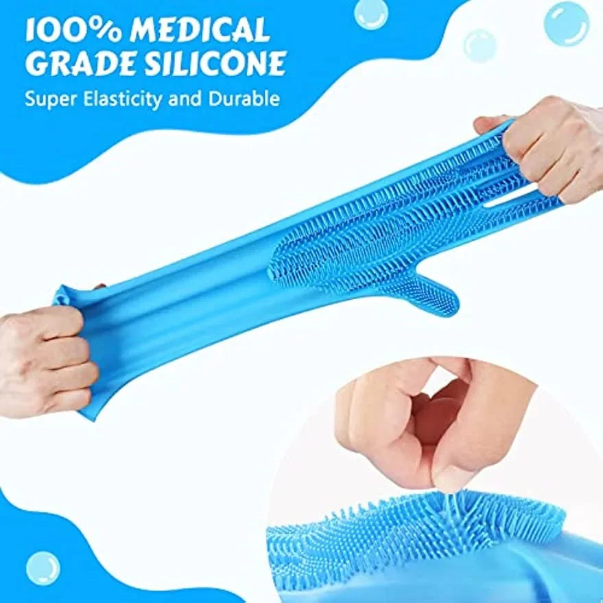 Silicone Pet Bathing & Grooming Gloves