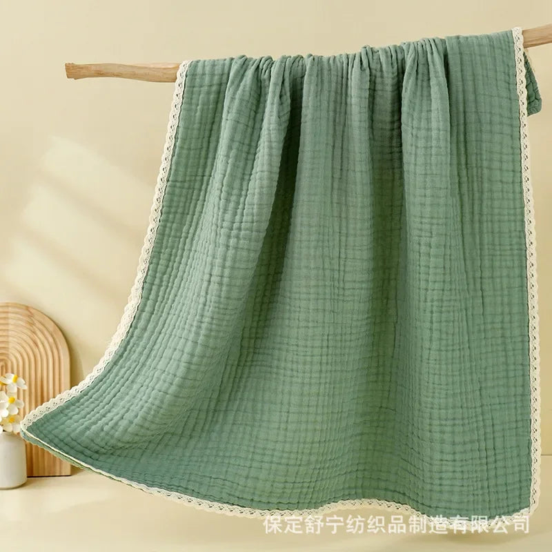 6-Layer Cotton Muslin Baby Blanket & Bath Towel – 110cm