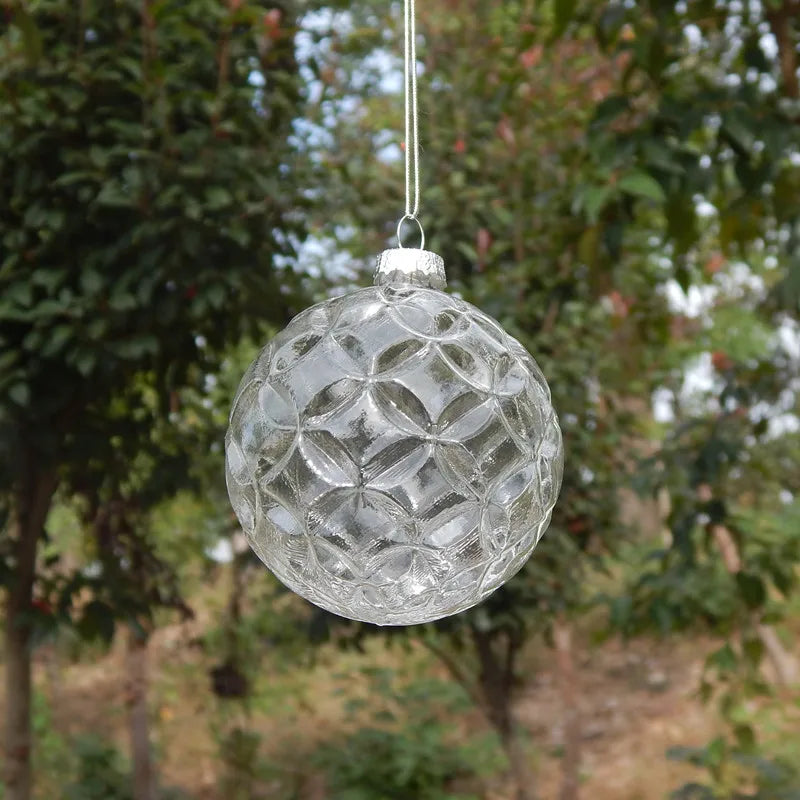 Ribbed Glass Christmas Drop Ornament - 19 - LOWZY