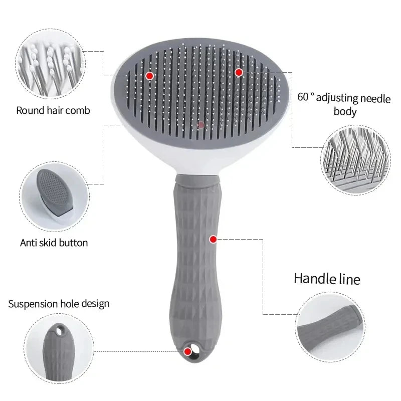 Self-Cleaning Slicker Brush with Stainless Steel Pins