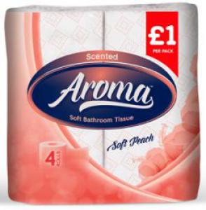 Aroma Scented Soft Peach Toilet Tissues 4 Pack PMP £1