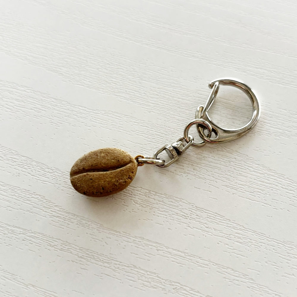 COFFEE STONE coffee bean key ring in Chaff light beige