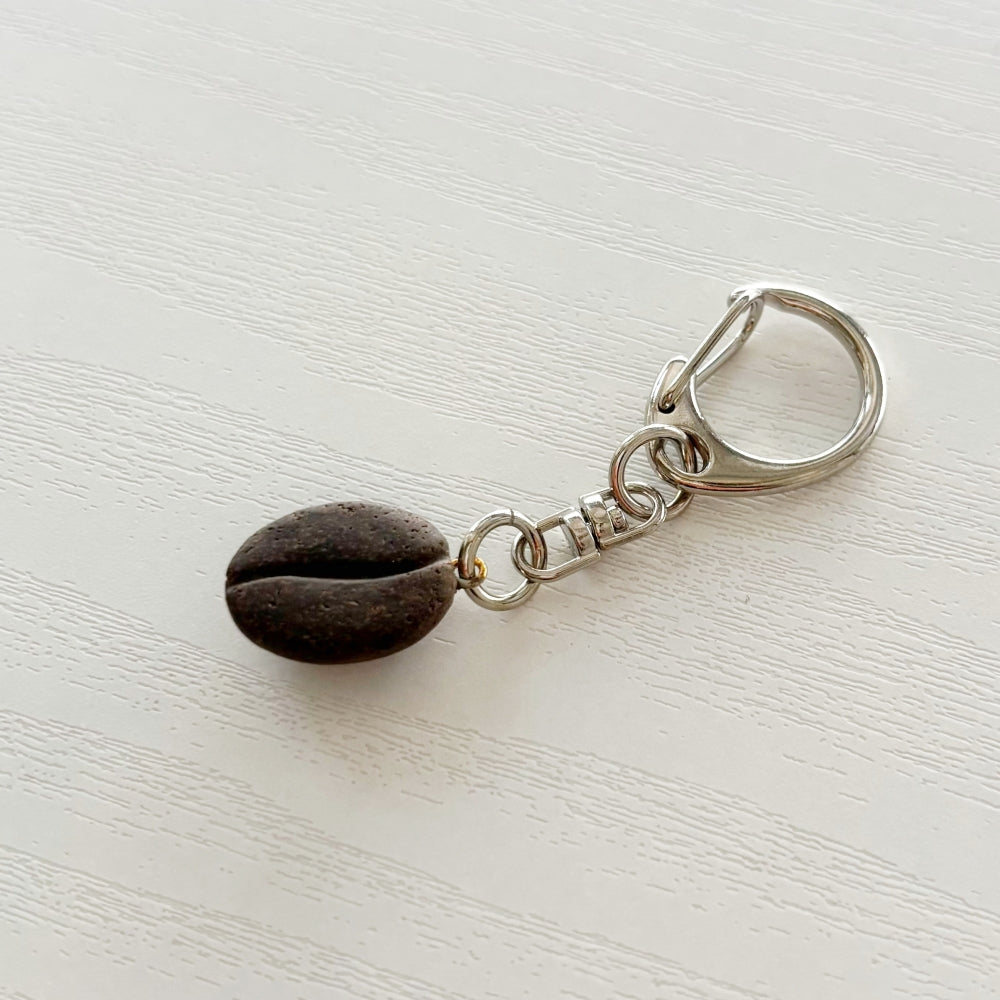 COFFEE STONE coffee bean key ring in Grounds dark brown