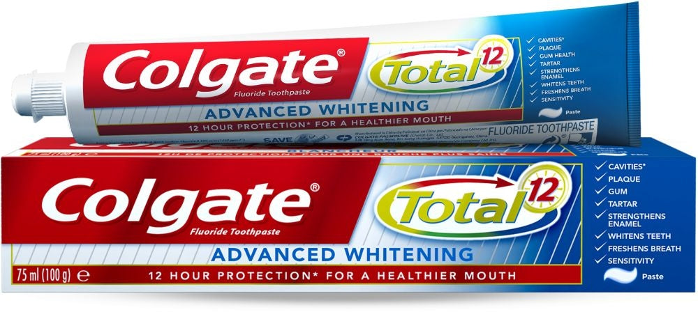 Colgate Toothpaste Total 12hr Protection Advanced Whitening 75ml
