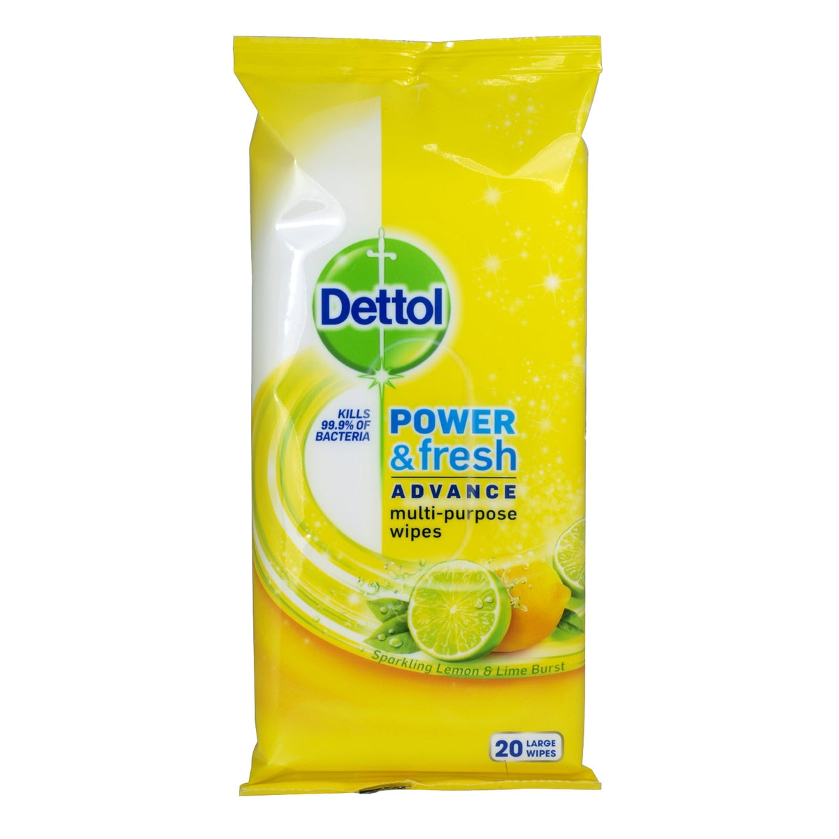 Dettol Wipes Power & Fresh Advance Multipurpose 20 Pack Lemon & Lime