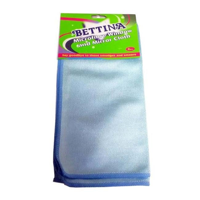 Bettina Microfibre Window & Mirror Cloths 2 Pack