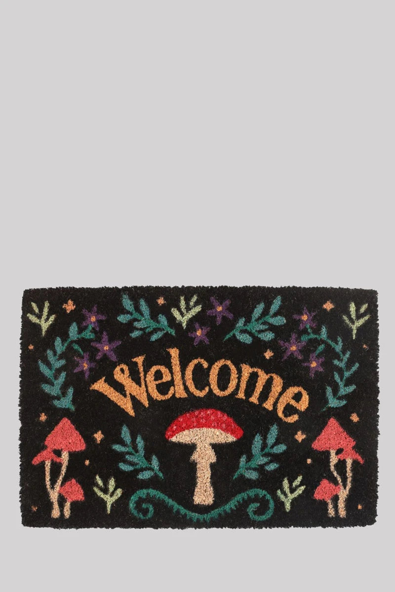 Black Mushroom Welcome Doormat autumn home decor