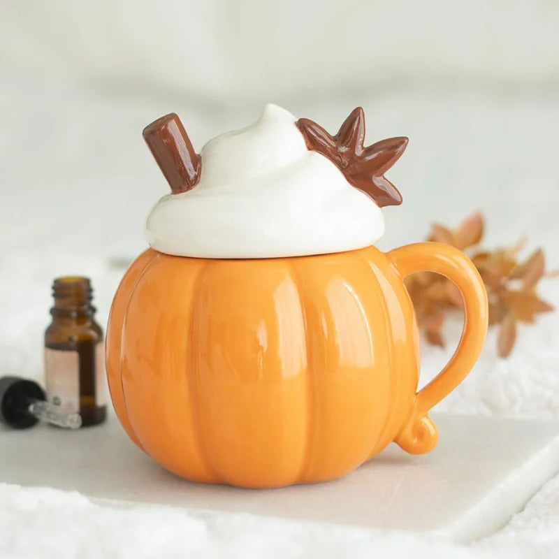Pumpkin Cream Lidded Oil Burner & Wax Warmer autumn home decor